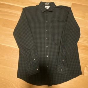 Frank & Oak Dark Green Plaid Button-Down Shirt